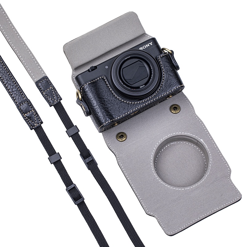 Ốp Điện Thoại Nửa Da PU + Đế + Dây Đeo Vai Cho Sony ZV-1