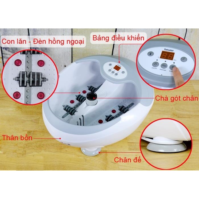 Bồn massage chân Beurer FB50 Bồn massage chân làm nóng nước, hẹn giờ