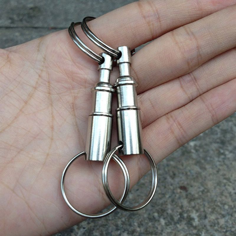 Móc chìa khóa bằng bạc tháo lắp nhanh tiện dụng