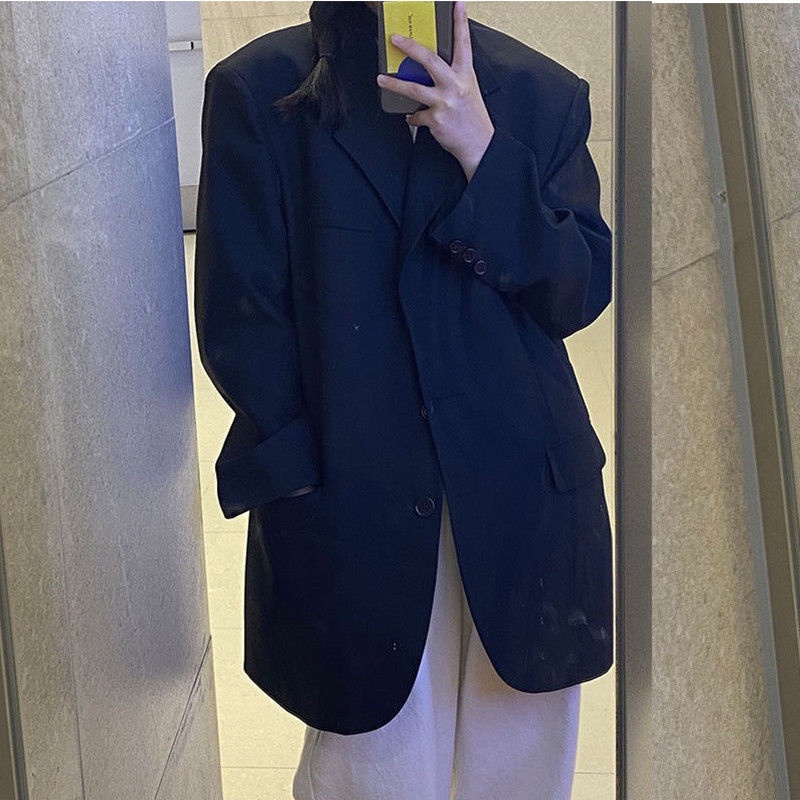 Áo khoác vest dáng rộng thời trang thanh lịch tinh tế cho nữ