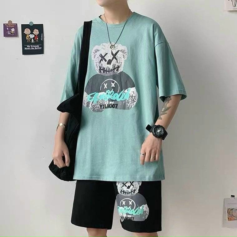 Sét đồ bộ in hình gấu con,chất liệu thun cotton co giãn,dày mịn trơn.ĐB gấu con