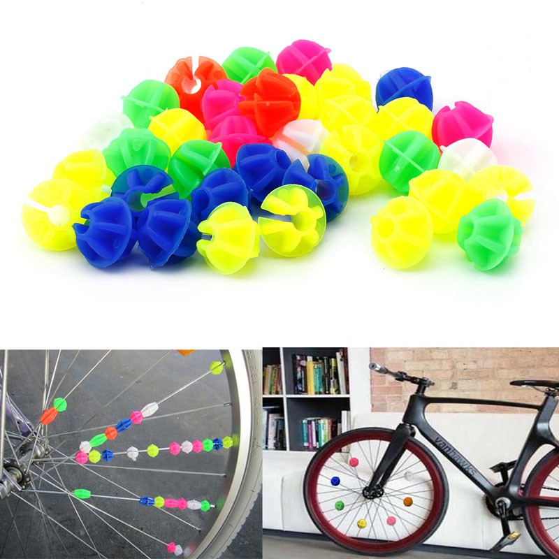 Set 36 Hạt Nhựa Nhiều Màu Sắc Trang Trí Căm Xe Đạp Cho Bé