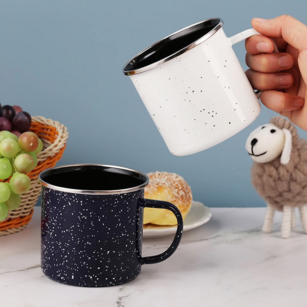 [Có Sẵn]Cốc Cà Phê Sắt Tráng Men Phong Cách Cổ Điển Ly Dã Ngoại Du Lịch 500ml