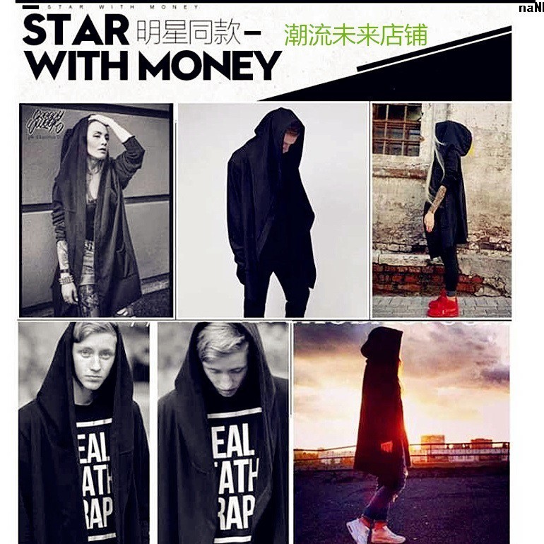 Áo hoodies Assassin thời trang dành cho nam Áo khoác gió dáng dài màu tối thời trang