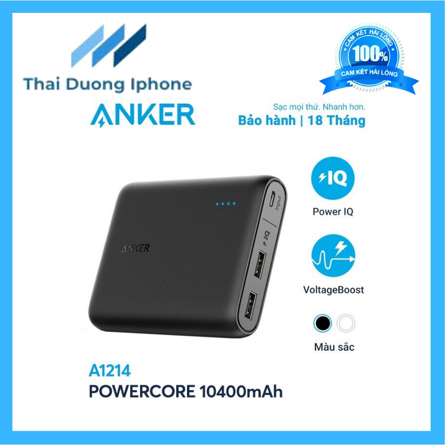 Pin Sạc Dự Phòng ANKER A1214 10400mAh PowerCore 2 USB Sạc nhanh [Bảo hành 18 tháng]