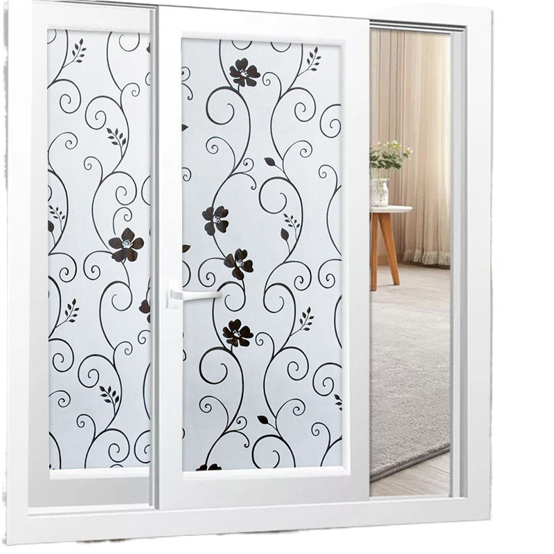 Miếng Dán Cửa Kính Mờ Họa Tiết Hoa Chống Tia Uv / Thấm Nước Kích Thước 45x100cm
