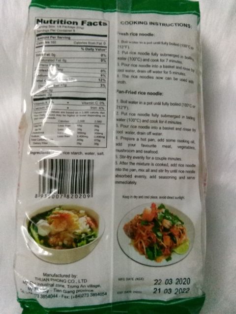 Bánh phở sấy khô Mỹ Tho 400 gr loại A