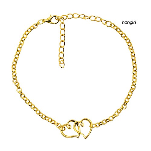 Lắc chân hợp kim mặt hình trái tim xinh xắn