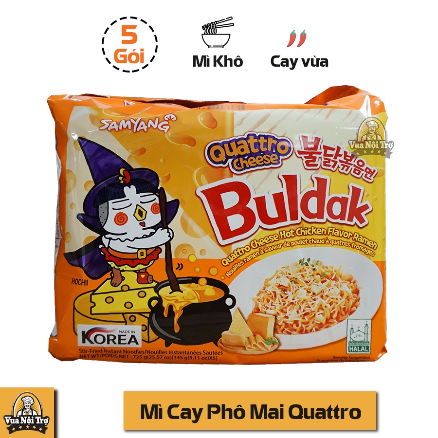 Mì khô gà cay Samyang Quattro Cheese, mì ăn liền hàn quốc