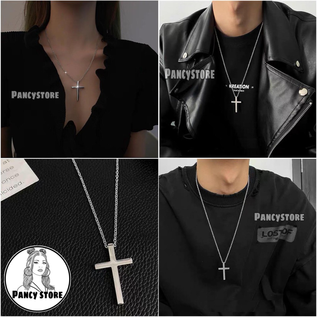 dây chuyền vòng cổ titan thánh giá siêu bền không gỉ unisex