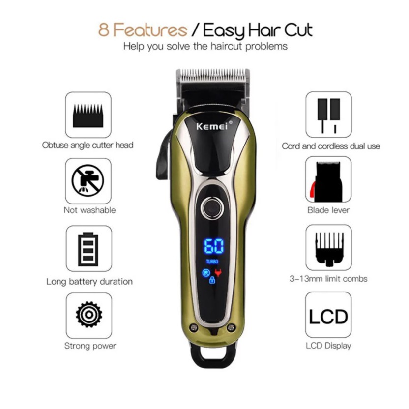 Tông Đơ Cắt Tóc Cạo Râu Fade Chuyên Nghiệp - Cao Cấp Cho Salon Tóc - Barbie Shop - Cực Chất - Mẫu Mới 2021