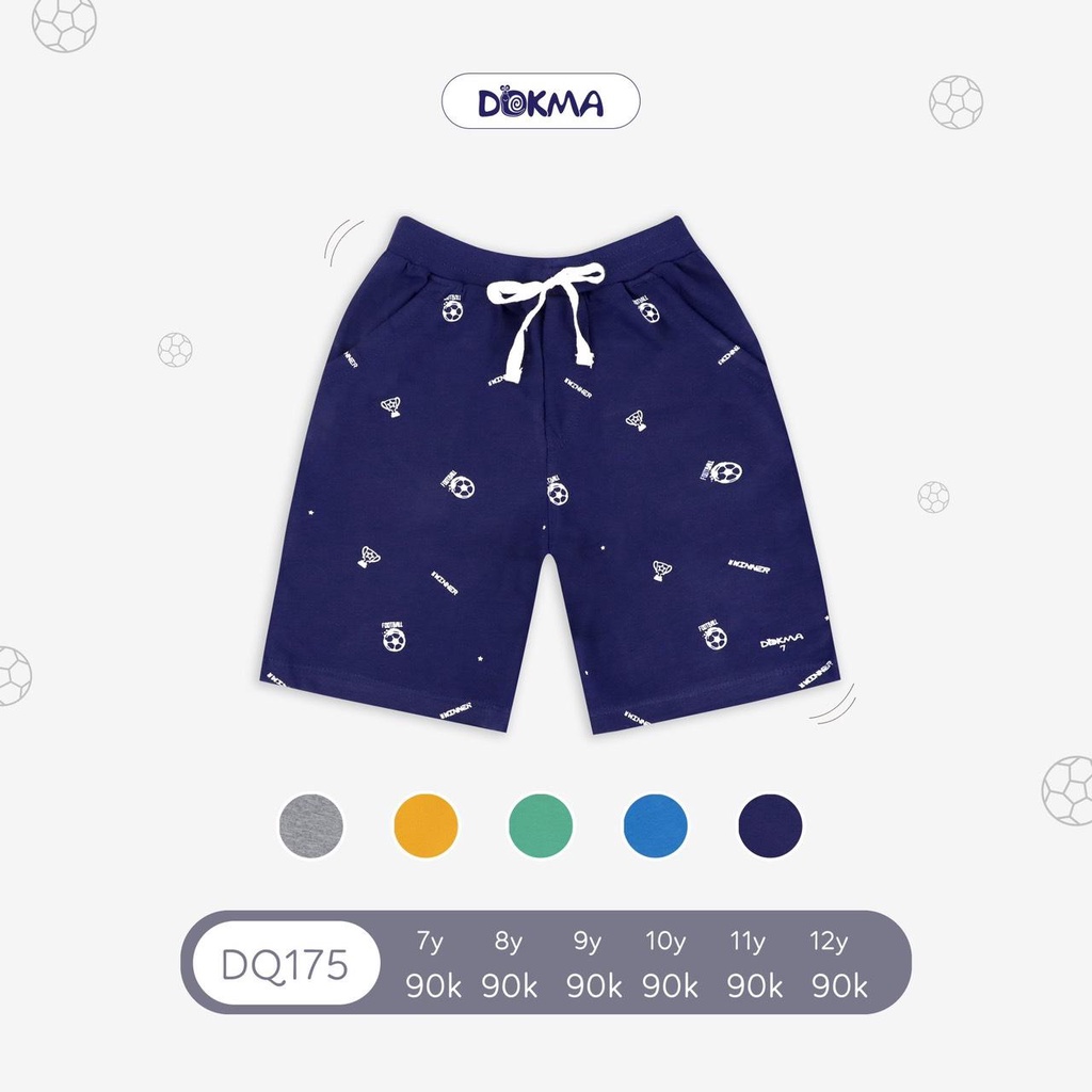 Quần đùi bé trai chất liệu cotton da cá hiệu Dokma size 7 - 12 tuổi Tiệm Nhà Sóc