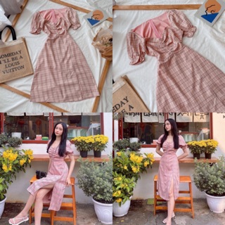 - Maxi hồng nhún ngực