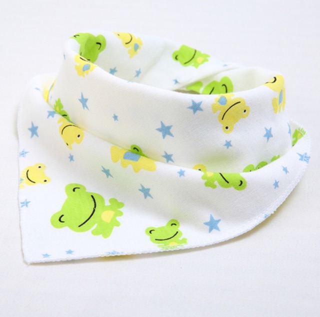Khăn yếm quảng cổ có cúc 100% cotton 2 lớp