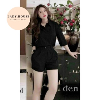 Set đồ nữ 😘 FREESHIP 😘 set đồ dễ thương áo sơ mi quần sort trend hè 2021 bao chất khi nhận hàng