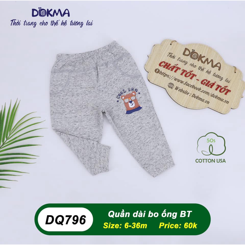 (3-36M) Quần dài bo ống vải cotton mỏng cho bé - DOKMA