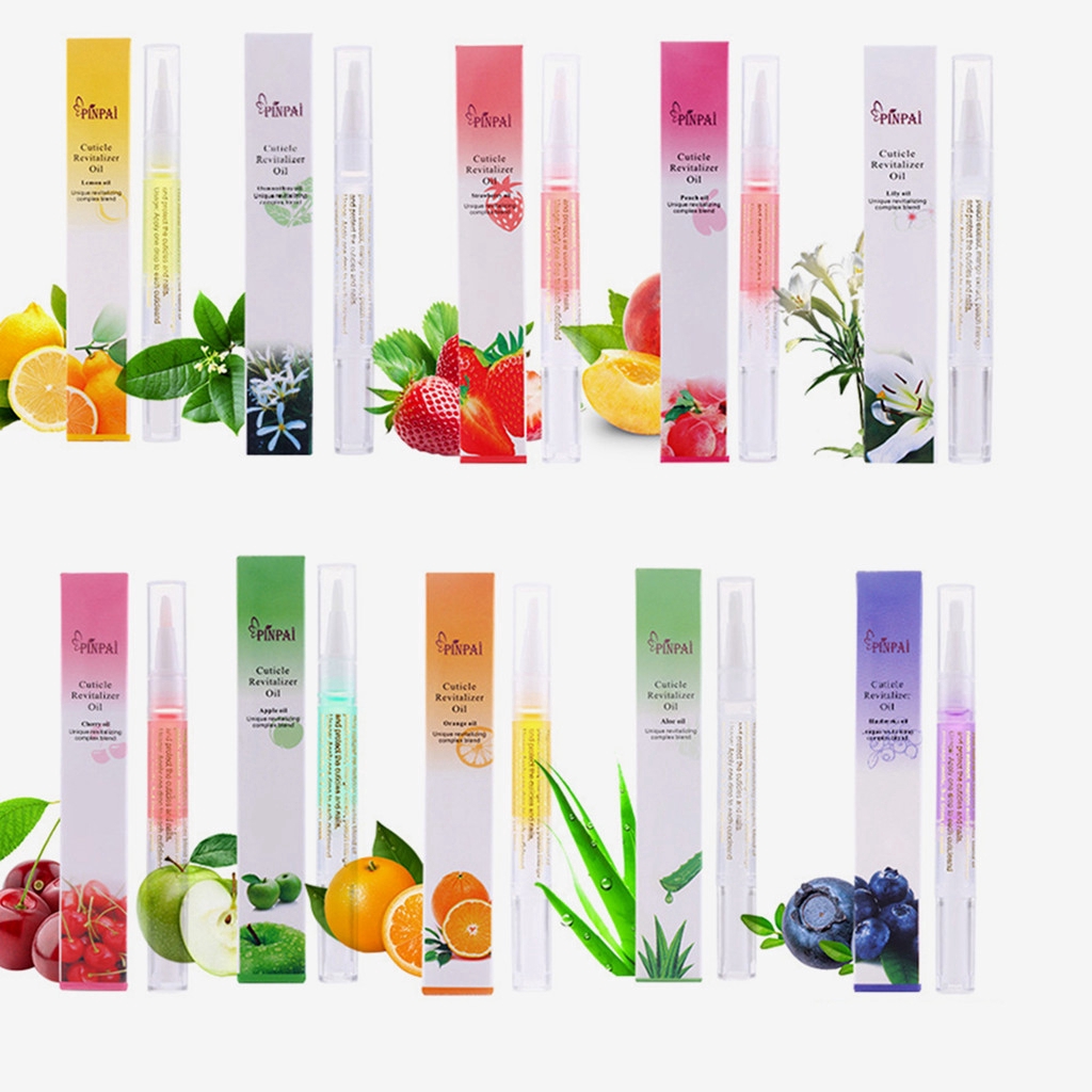 Chai chứa dầu dưỡng móng hương trái cây kèm cọ quét giúp phục hồi nuôi dưỡng cho mó