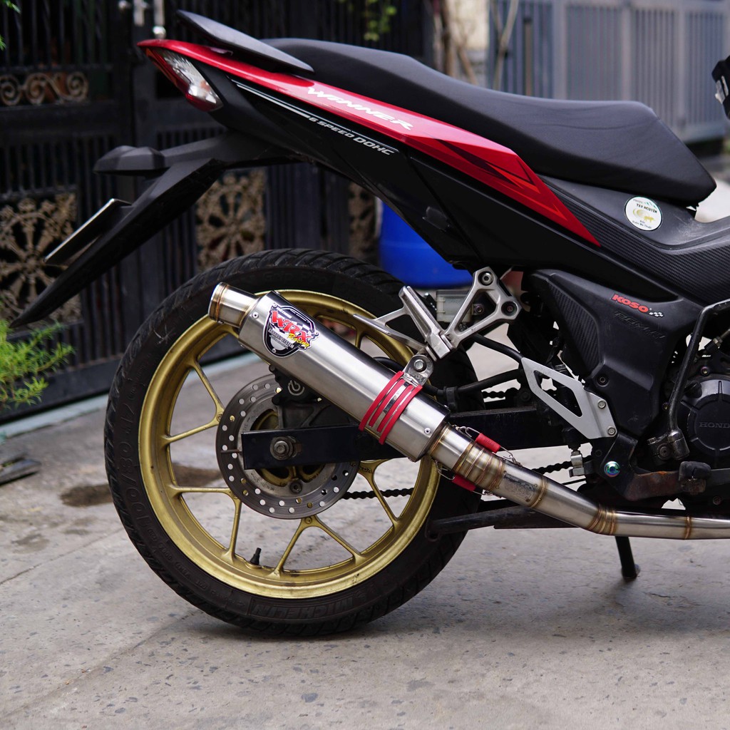 Pô WRX GP K2 tròn màu inox