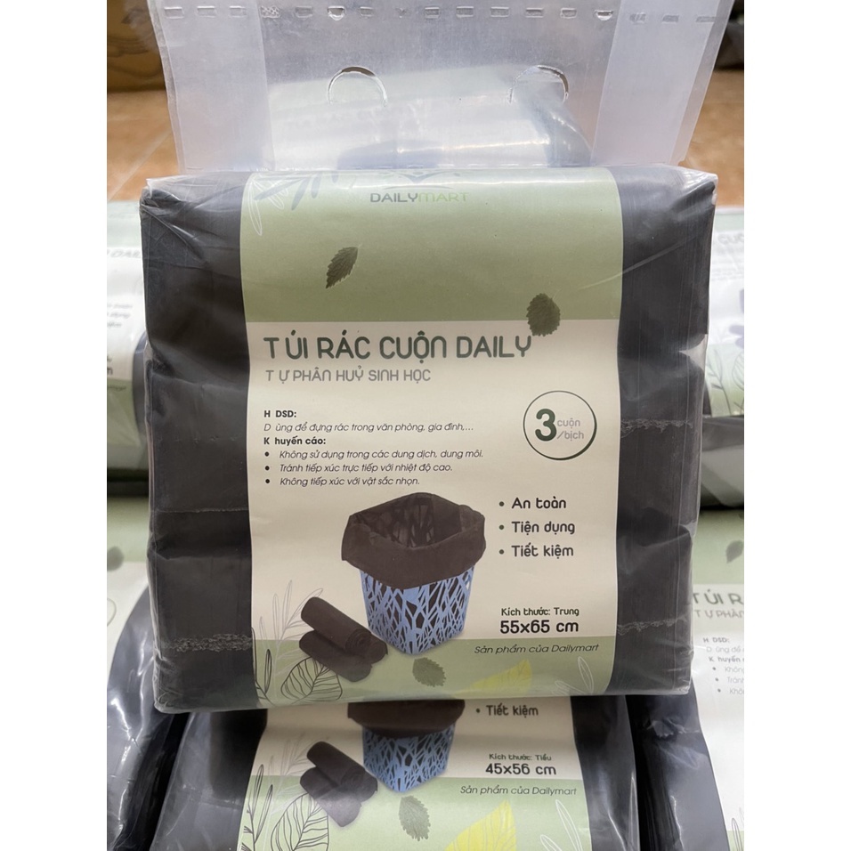 Túi rác đen tự phân hủy, túi rác cuộn TAHUFA và Túi rác đen Daily , túi rác mini - trung - đại