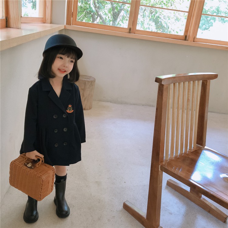 Đầm dài đến đầu gối thời trang mùa thu xinh xắn dành cho bé gái