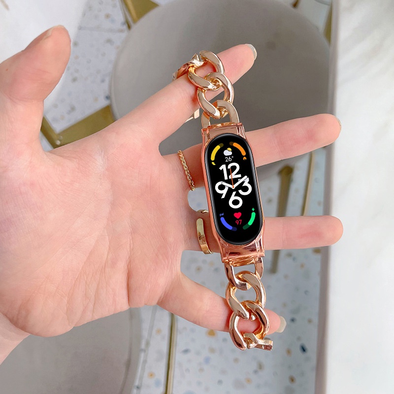 Dây Đeo Đồng Hồ Kim Loại Điều Chỉnh Được Cho Xiaomi Mi band 7 miband 7