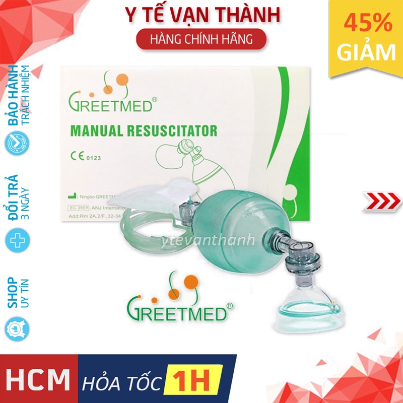 ✅ Bóp Bóng Cấp Cứu Hô Hấp Nhân Tạo (Ampu) Greetmed -VT0093