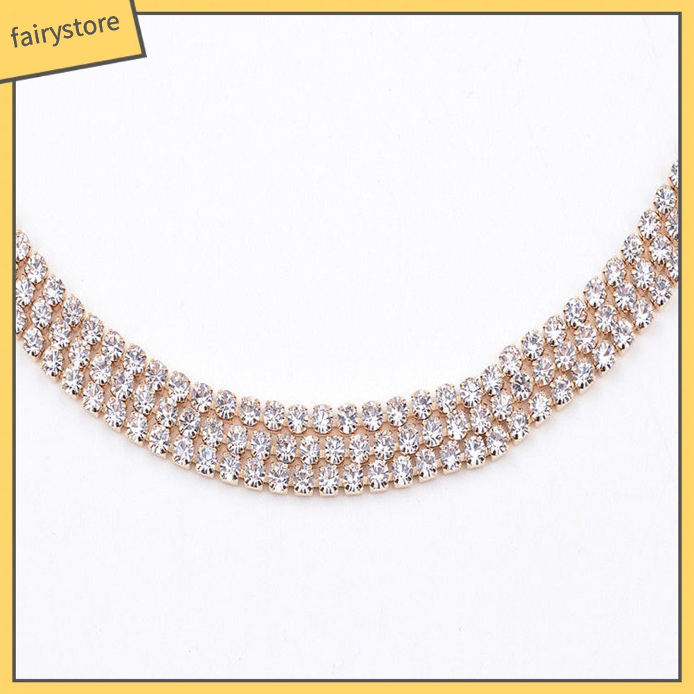 Vòng cổ choker dài cho nữ có đính đá lấp lánh thời trang