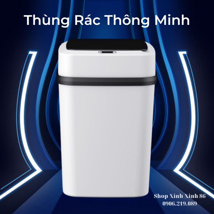 Thùng Rác Thông Minh Cảm Ứng Tự Động Đóng Mở Nắp - Dung Tích 13L-15L Tiện Dụng