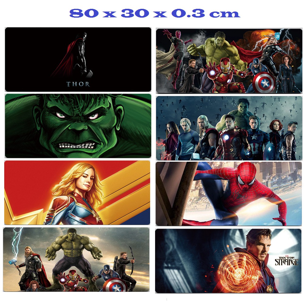 Lót phím chuột NTComputer siêu Anh Hùng AVENGER (MARVEL) size dài 80x30cm (Mẫu ngẫu nhiên)