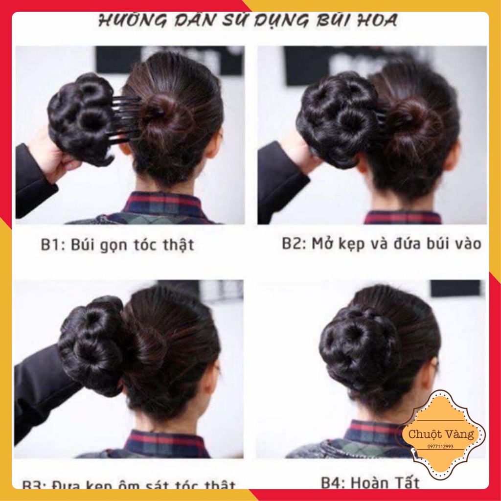 Búi tóc giả cho mẹ và bà