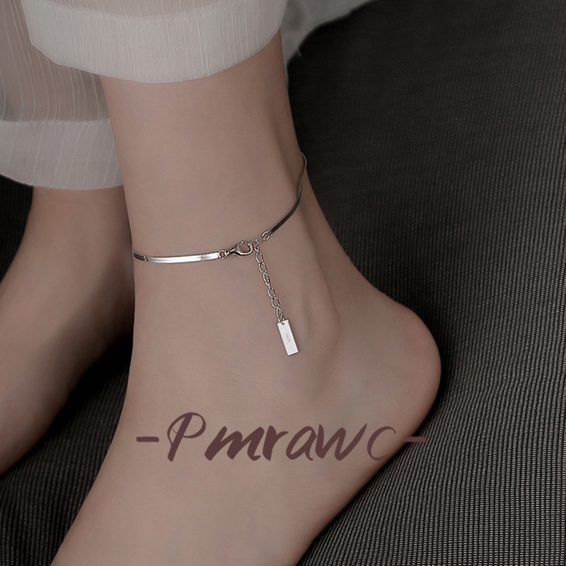 Pmrawc | Lắc Chân Bằng Thép Titan Chống Nước Chống Trầy Xước Họa Tiết Hình Học Cho Nữ FJ2