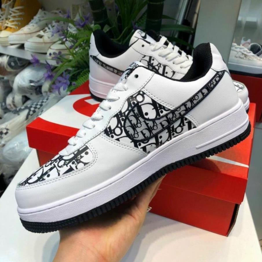 xả  Giày thể thao Sneaker AF1 ⚡️𝐅𝐑𝐄𝐄 𝐒𝐇𝐈𝐏⚡️ Giày nike_Dior AF1 Xám Đen Hot Trend Full Box bill ( sale nghỉ ) .