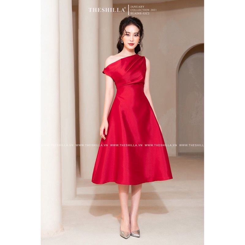 Đầm xoè dự tiệc, dạ hội màu đỏ The Shilla