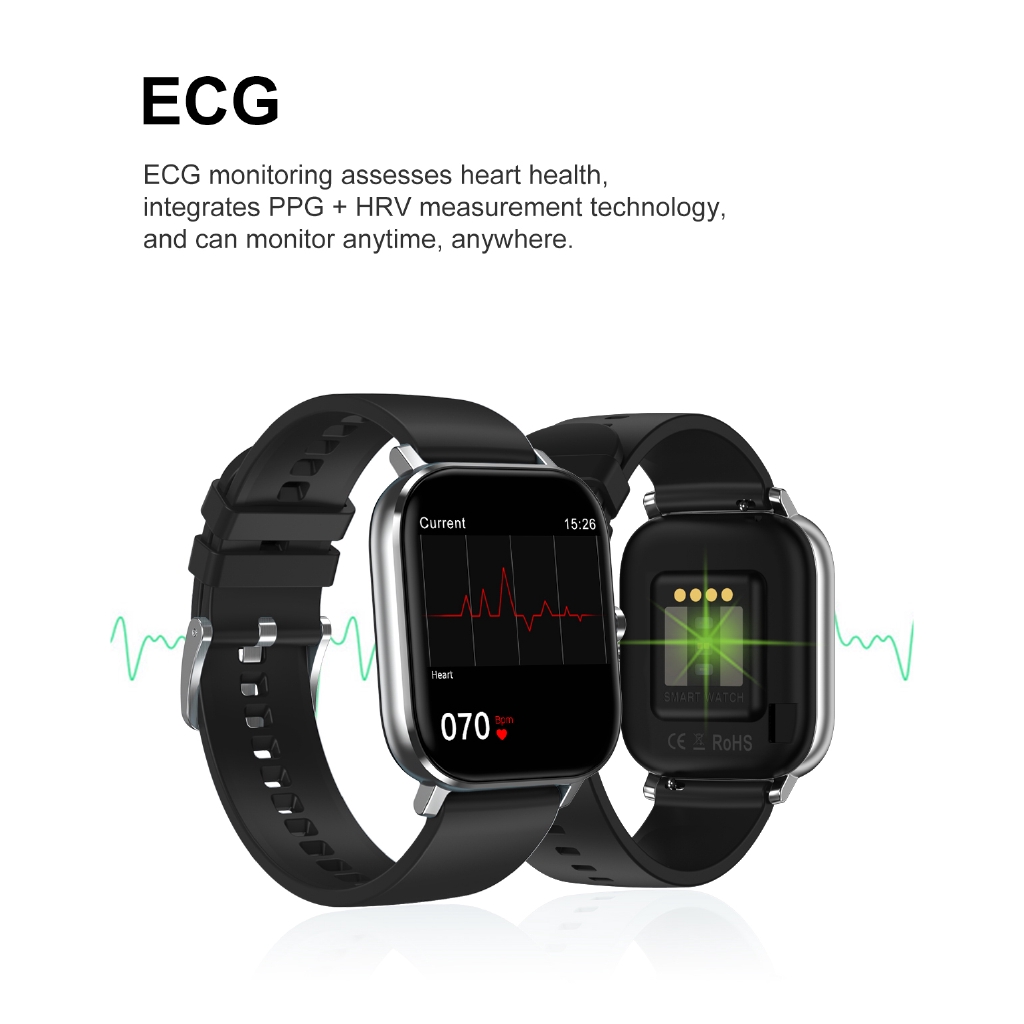 Lykry Đồng hồ thông minh DT35 bluetooth chống nước IP67 hỗ trợ theo dõi sức khỏe ECG PPG HRV