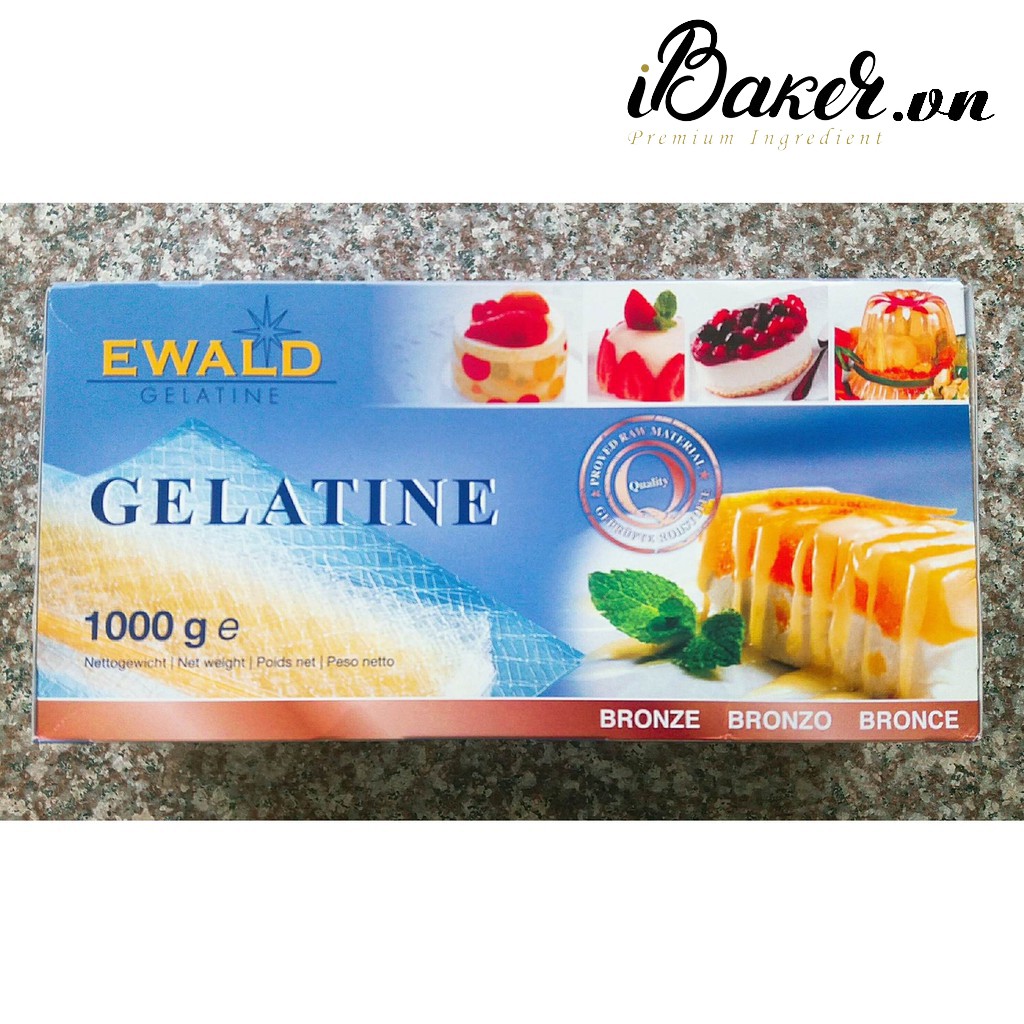 Gelatine lá Ewald - hộp 1kg (lá)