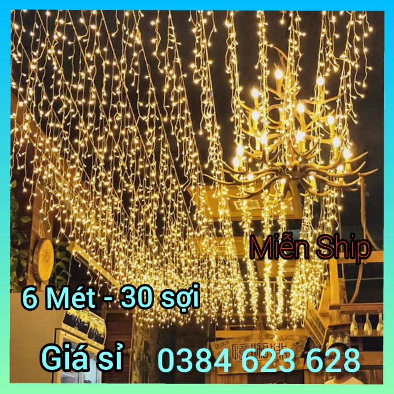 Đèn Led Rèm Trang Trí Nhà Hàng  6,5mx0.6, led trang trí Noel Quán Cà Phê, Homestay nhiều chế độ sáng