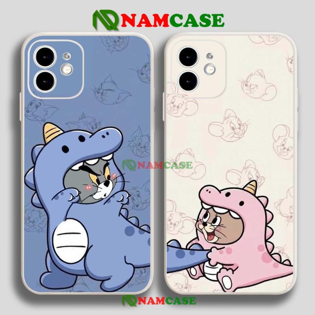 Ốp lưng iphone 6/6s/7/8/X/XS/Xr/11/12/13 Pro Plus Max Cạnh viền vuông silicon mềm dẻo hình tom jerry cute dễ thương đẹp
