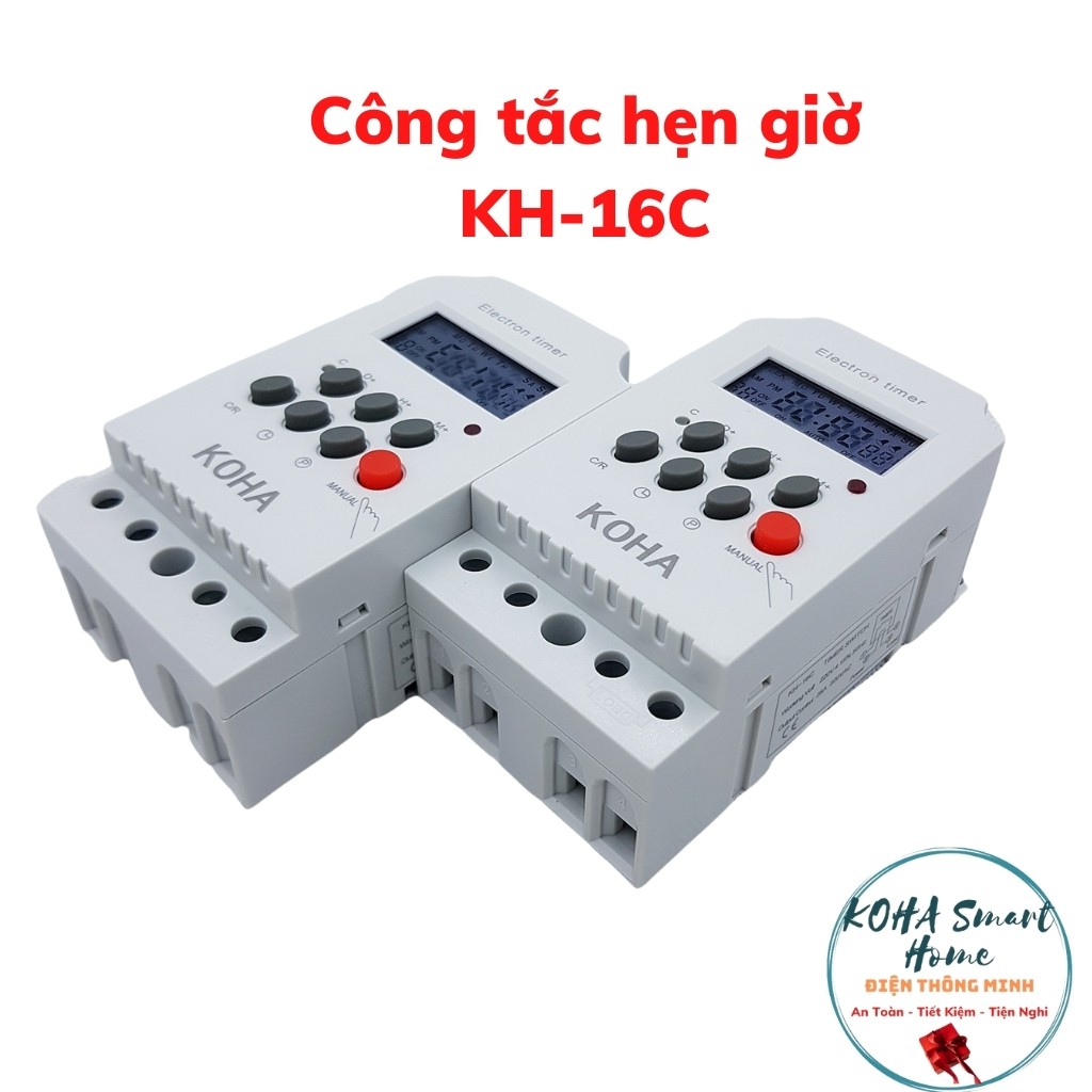 Công tắc hẹn giờ điện tử chính hãng KOHA- KH16C/25A /220V bật tắt các thiết bị điện tự động