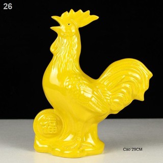 Tang Sancai Dậu Zodiac Trang trí Gà trống Gốm sứ Chúcy mắn và Phong thủy Nhà phố tà linh thủ công mỹ nghệ