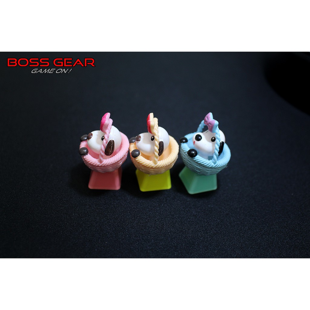 Keycap Lẻ chó con trong giỏ cực cute ( keycap resin độc lạ )( Keycap Artisan )