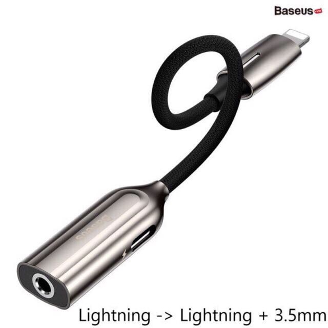 Đầu chuyển âm thanh Baseus L55 và L56 2 in 1 cho chân L ra 2 chân L và 1 chân L ra 3.5 với chân sạc
