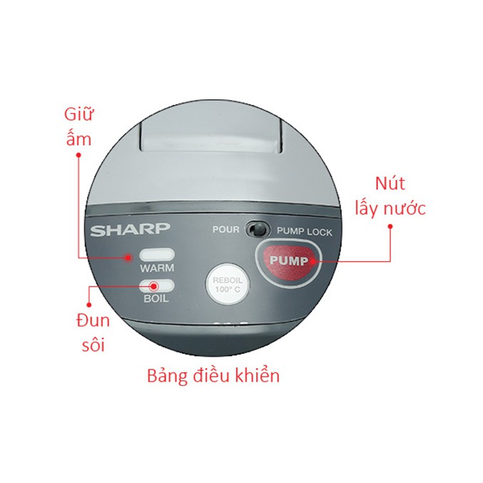 BÌNH THỦY ĐIỆN SHARP KP-Y40PV-SS - Dung tích 4 lít - Sản xuất tại Thái Lan - Bảo hành 1 năm