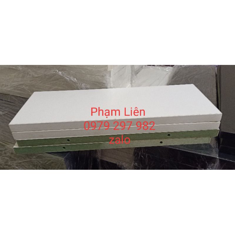 Bộ 3 thanh kệ trang trí treo tường gỗ MDF lõi xanh dài 2 kệ 60cm và 1 kệ 60cm sâu 15cm dày 1,8cm màu trắng