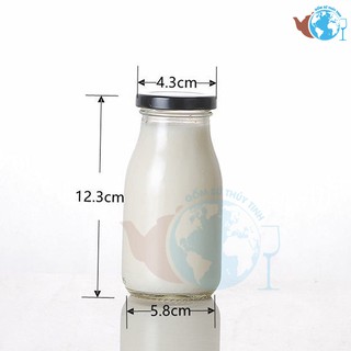 CHAI THỦY TINH ĐỰNG SỮA 200ML NẮP THIẾC