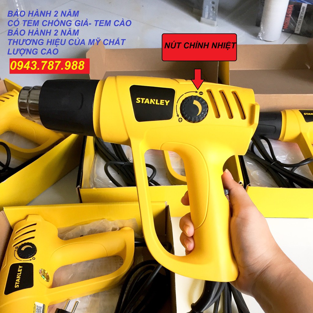 MÁY THỔI HƠI NÓNG - MÁY KHÒ NHIỆT STANLEY CHÍNH HÃNG-[ GIÁ SIÊU RẺ]- Công suất 2000w- BẢO HÀNH LÊN ĐẾN 2 NĂM