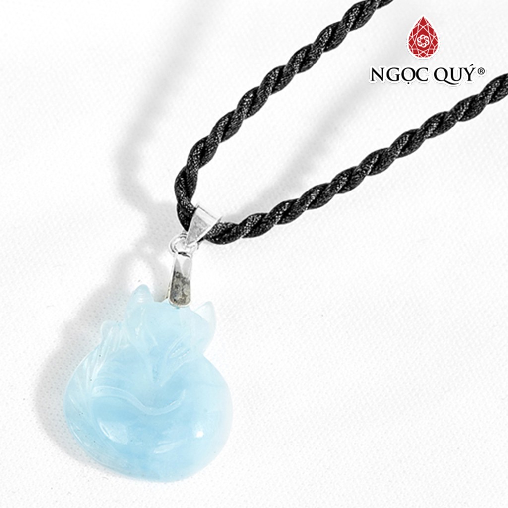 Mặt dây chuyền hồ ly đá aquamarine - Ngọc Quý