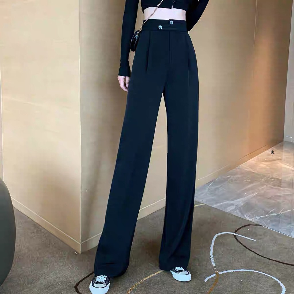 QUẦN ỐNG SUÔNG NỮ DÀI 1m [Ảnh Thật ] CẠP CAO mẫu mới 2 khuy cạp chất tuyết mưa ko nhăn hàng đẹp