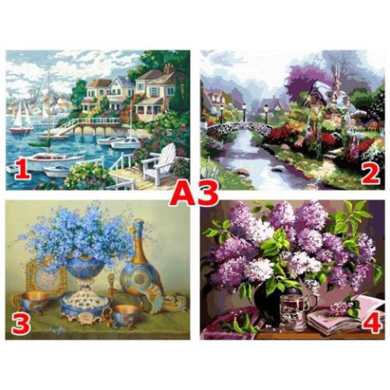 Tranh sơn dầu số hóa tự vẽ DIY 40x50cm nhiều mẫu