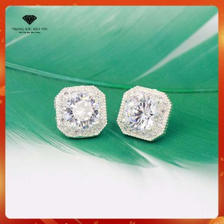 Bông tai bạc nữ vuông bạc ta bảo tín