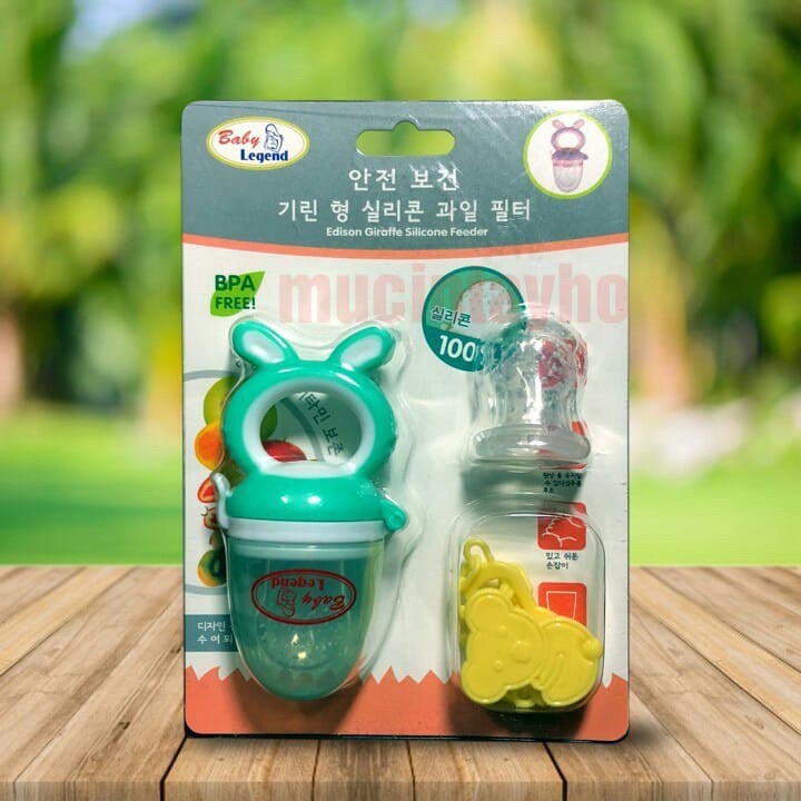 Túi nhai ăn dặm chống hóc kèm dây kẹp áo cho bé tập ăn hoa quả dễ dàng Bunakids AD60
